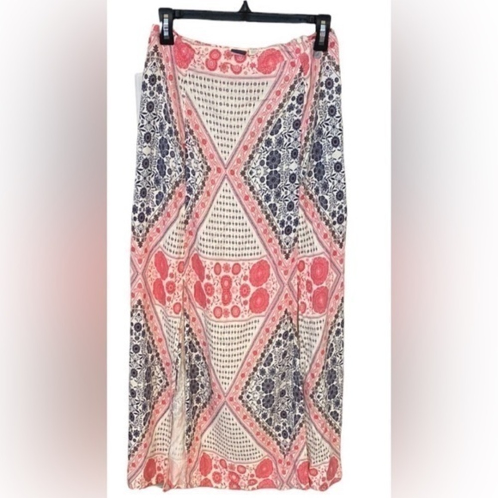 Roxy Boho pink black maxi skirt size medium